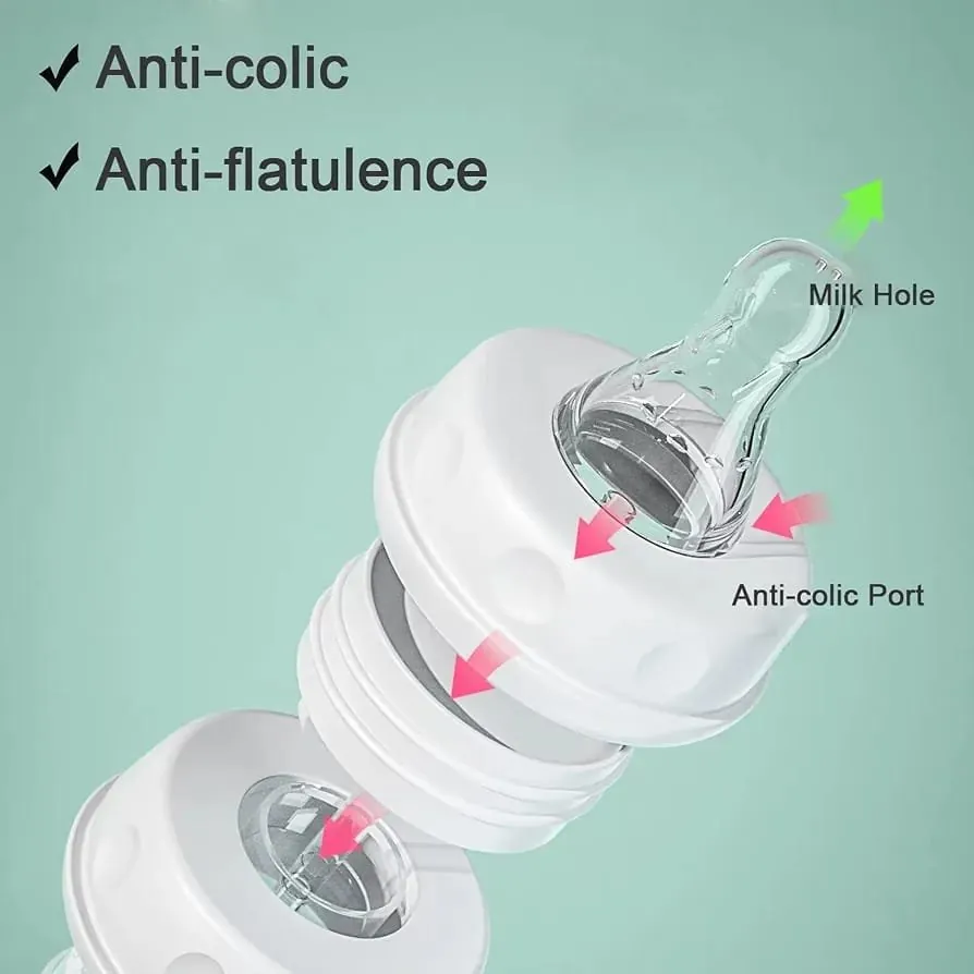 Handsfree Baby Feeding Bottle 240ml with Silicone Tube & Nipple | BPA-Free | Random Color