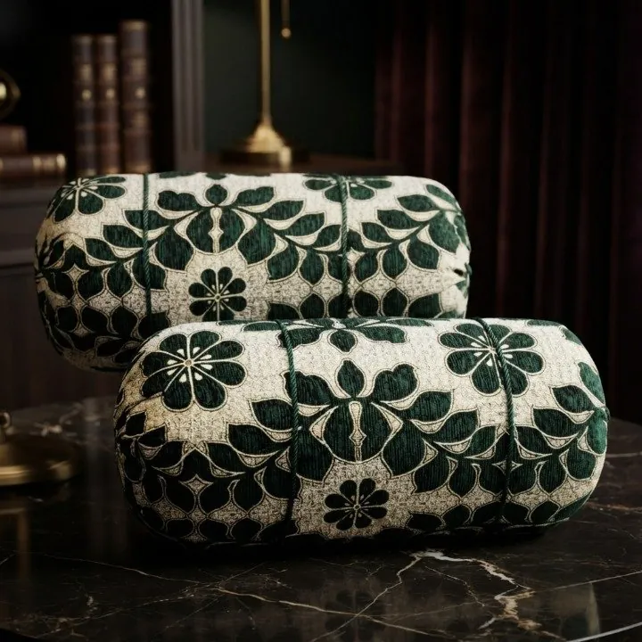 Luxury 2 Piece Soft Velvet Jacquard Gol Pillow Cover Set 36 x 17 Easy Washable Floral Design