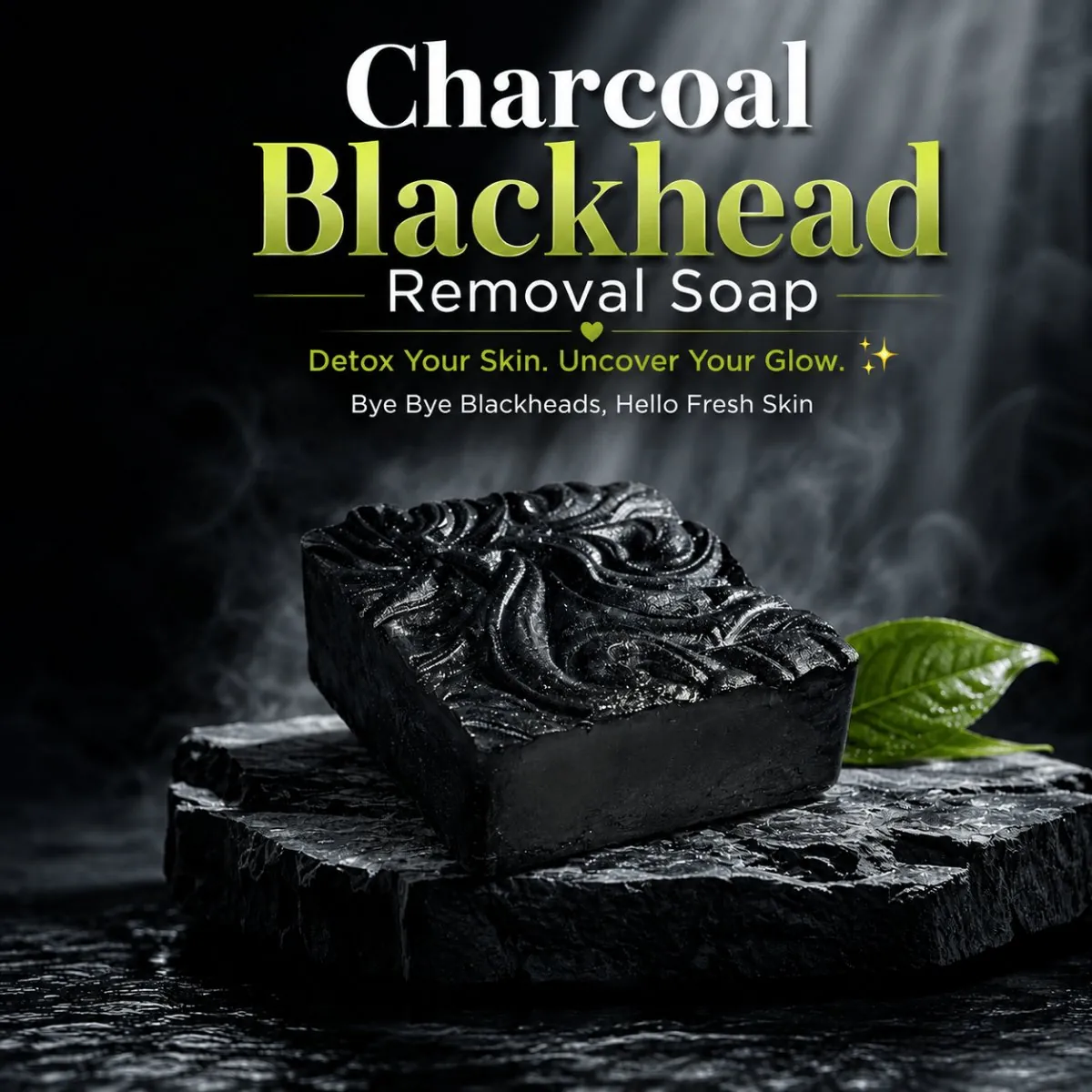 Charcoal Blackhead Removal Soap – Deep Cleansing Activated Charcoal Soap for Blackheads, Acne, Oil Control, Pore Cleansing & Clear Skin | Handmade Organic Soap