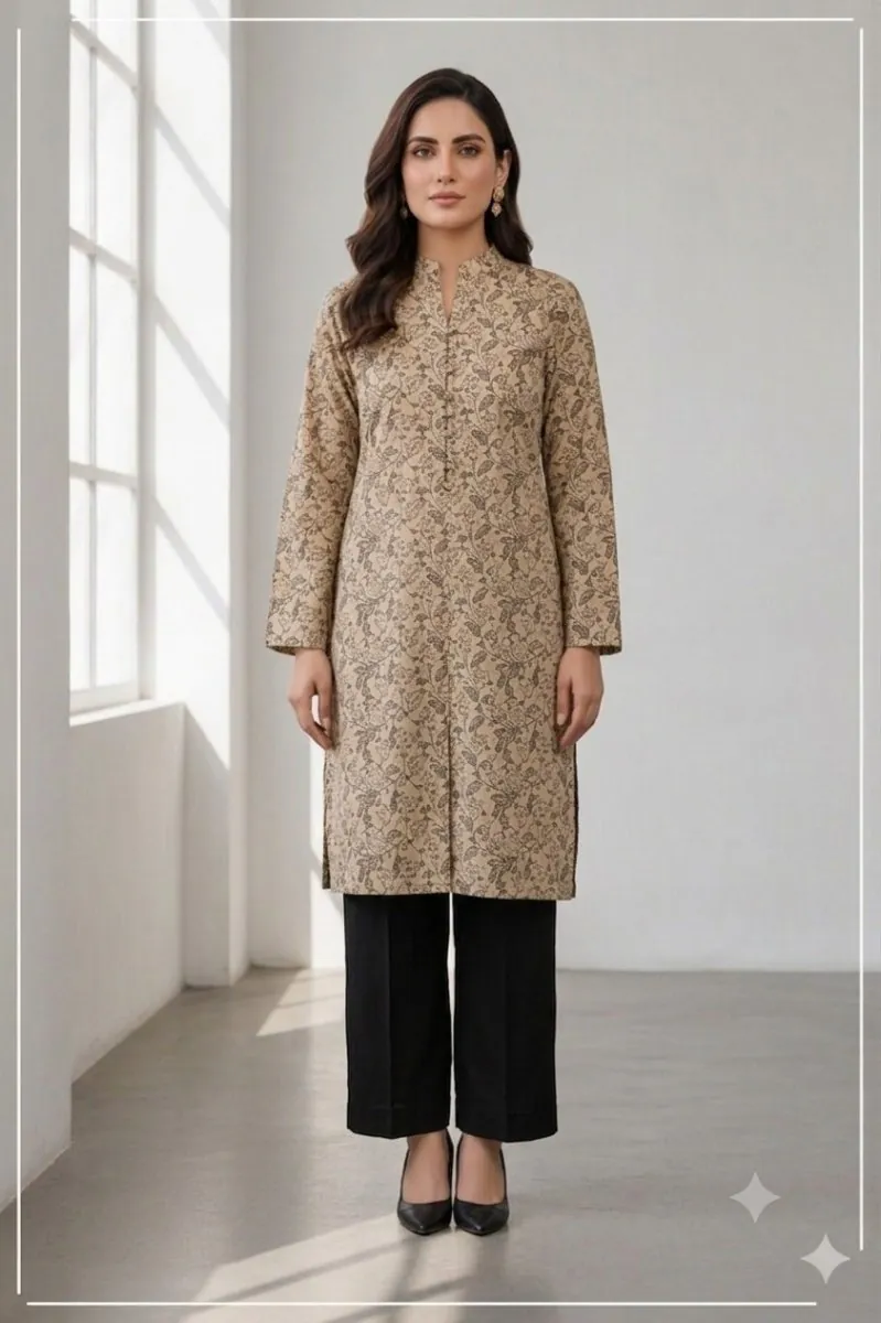 Unstitched Black Allover Block Printed 2-Pcs Katan Silk Suit for Women – Premium Soft Fabric Shirt & Trouser Dress Material