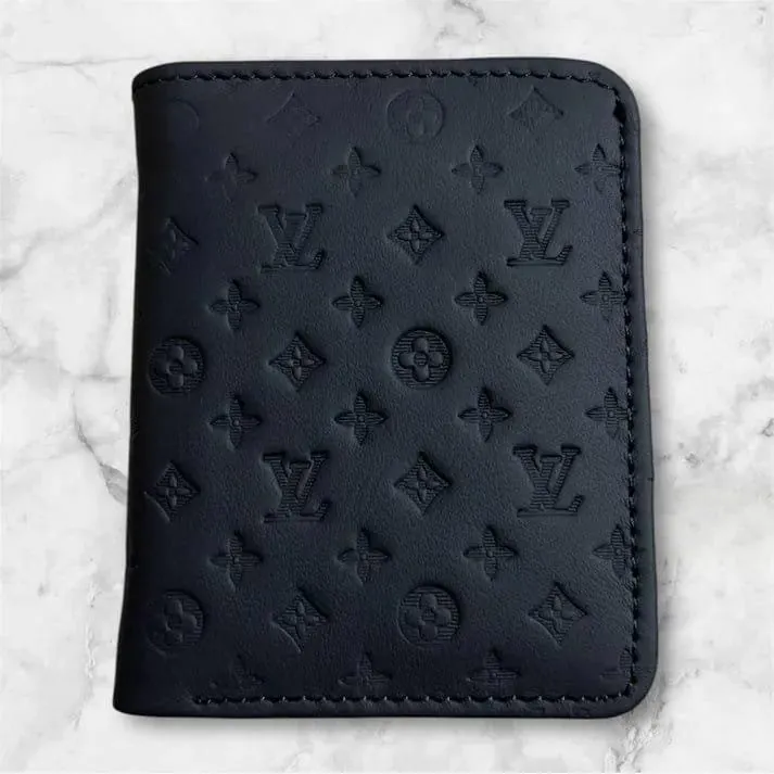 Men's Premium Leather Bi-Fold Wallet | Embossed Designer Pattern Card Holder