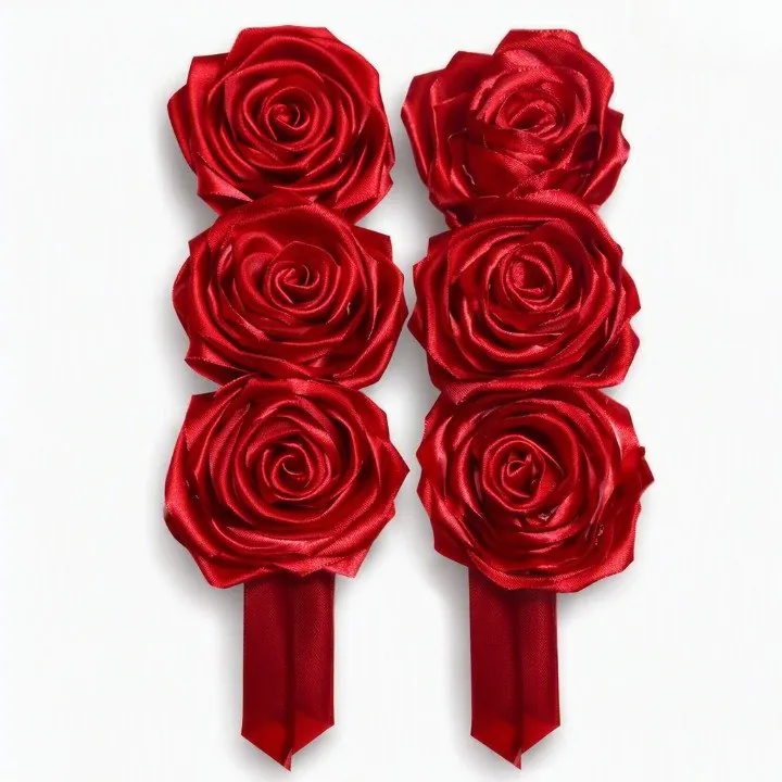 Pair Ribbon Gajray – Colorful Satin Ribbon Flower Gajra for Hair & Traditional Wear