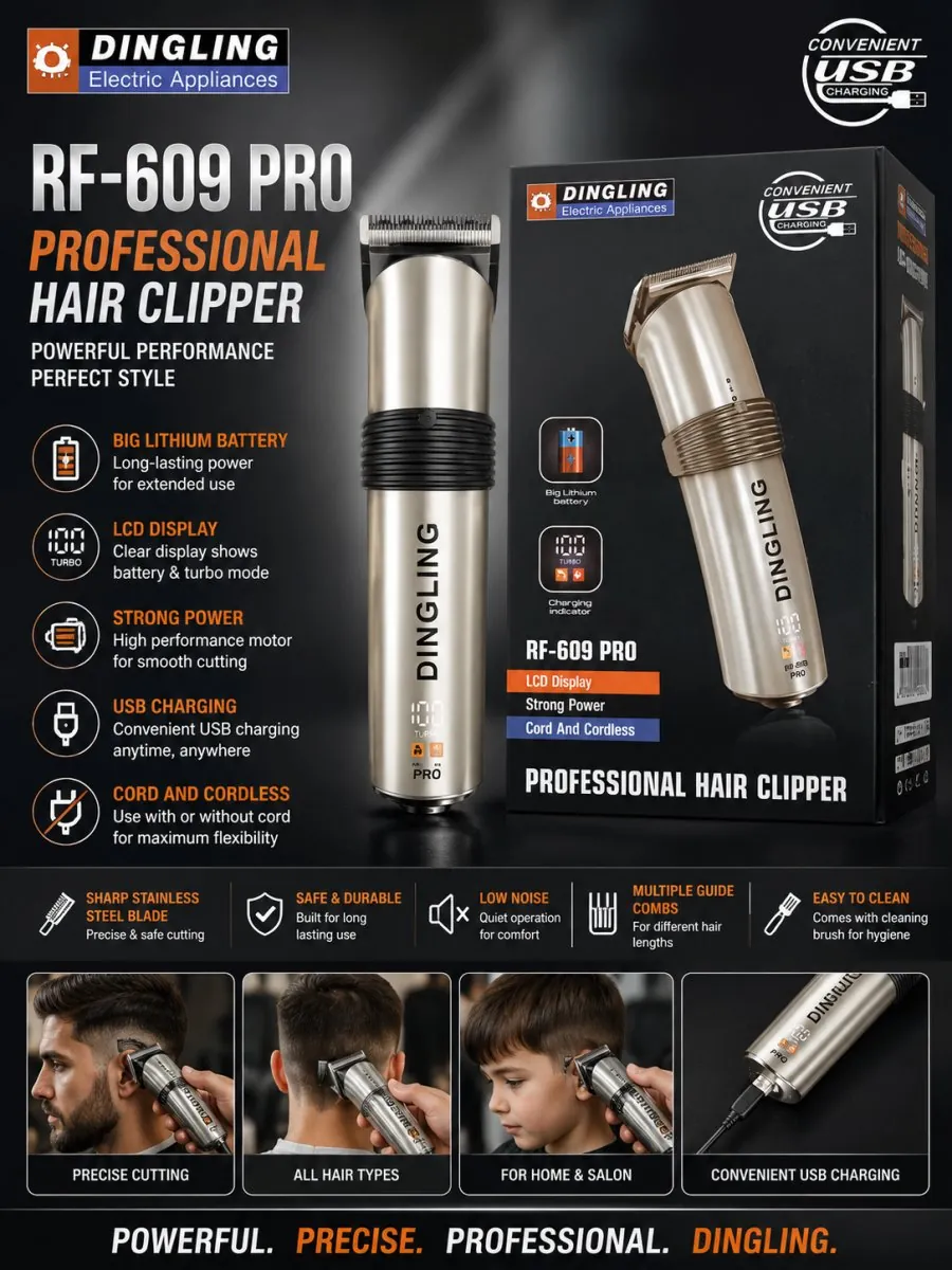 Dingling RF-609 Pro Professional Hair Clipper