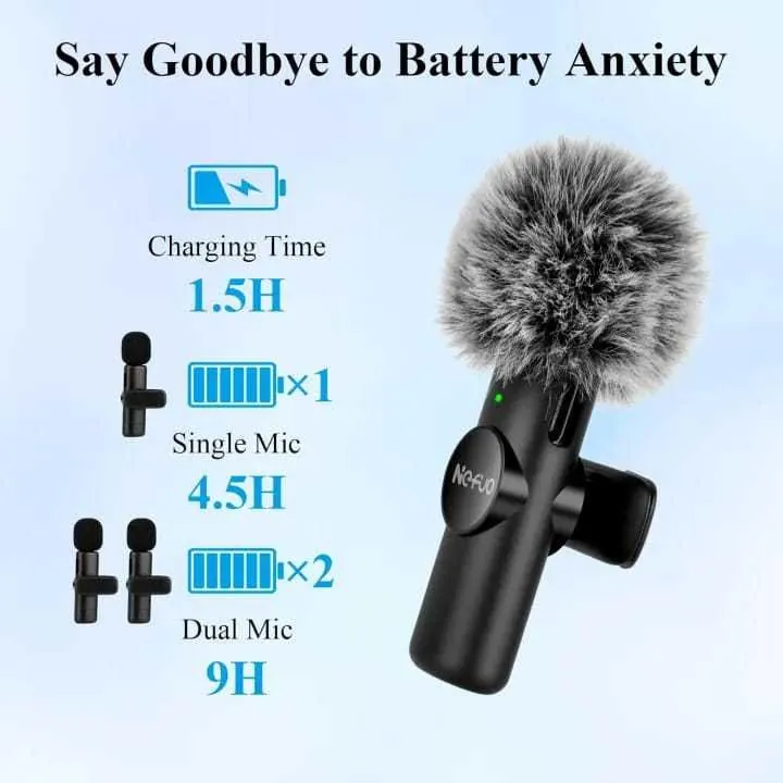 *BOYA BY-F10 2.4GHz Wireless Lavalier Microphone for Android USB-C Devices – Noise Cancelling, Plug & Play, 50m Range, 9h Battery* (With IPhone Connector)