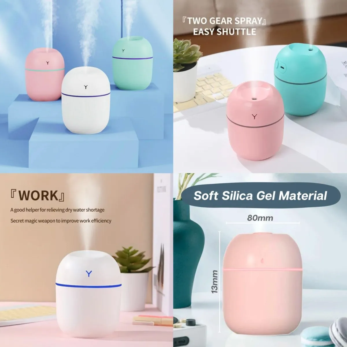 Air Humidifier USB Small Mini Portable Cool Mist Diffuser