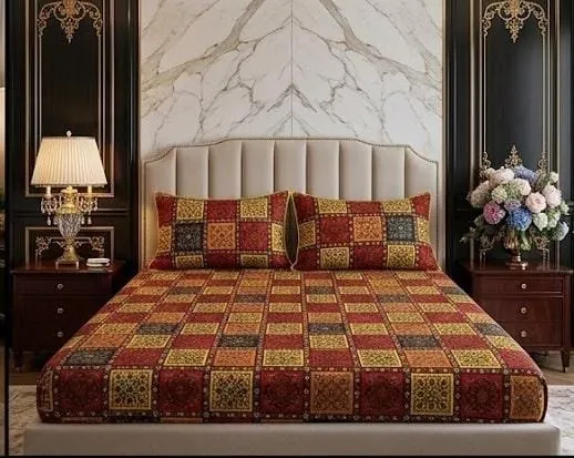 3D Crystal Cotton 3-piece Bedsheet Set AY0010031