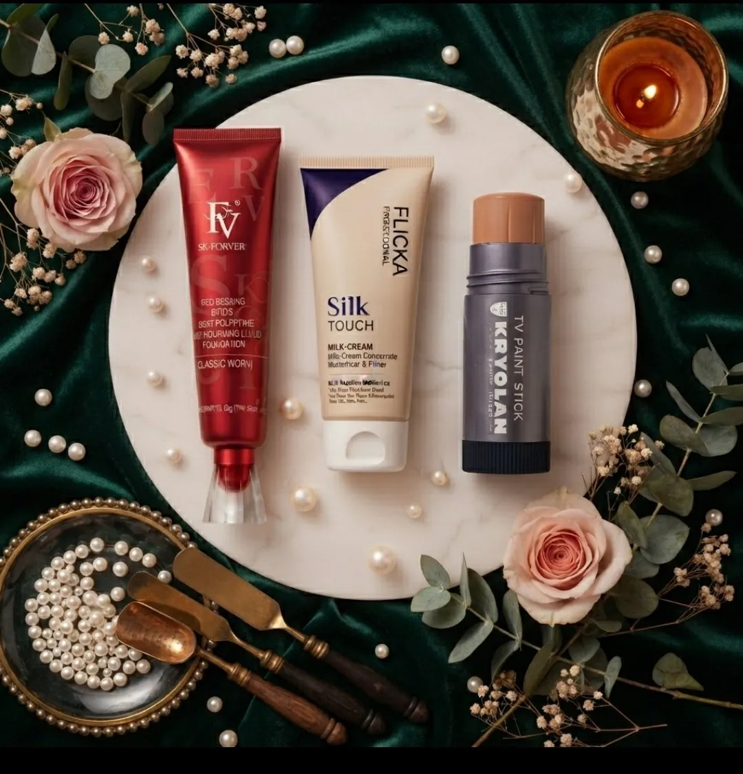 3 In 1 Professional Makeup Trio Flicka FV And Krylon - Beauty Accessory Designed For Makeup Application And Daily Cosmetic Routine