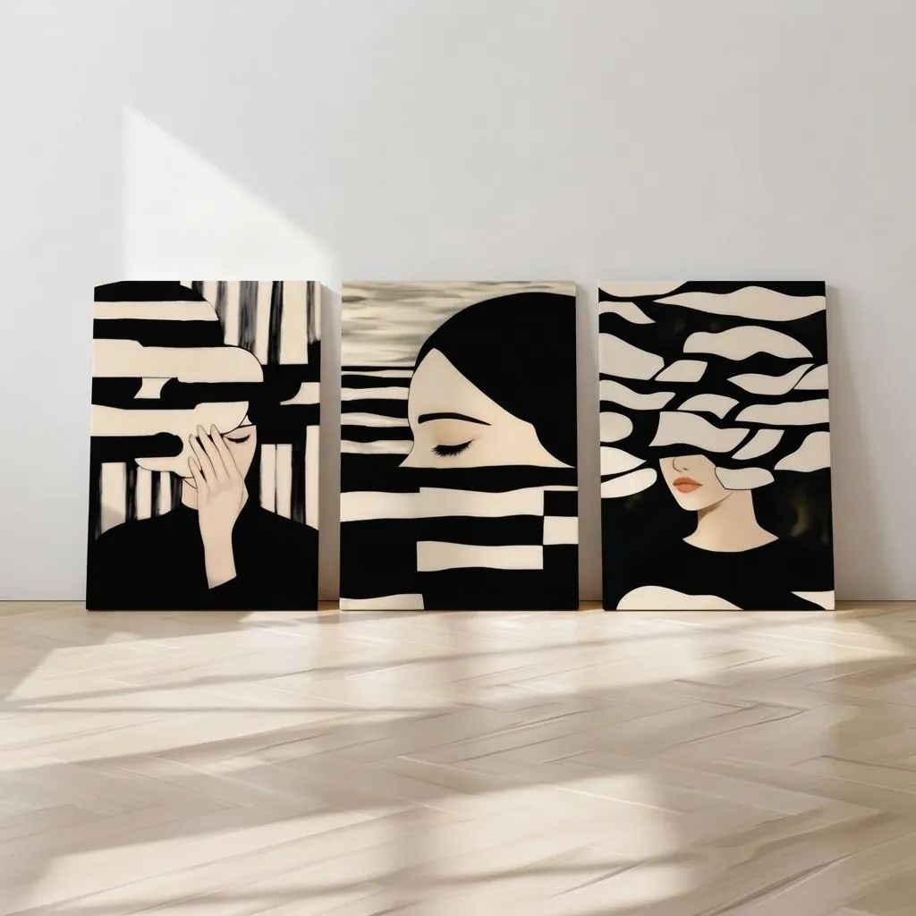 Set of 3 Premium Wall Art Photo Tiles – For Interior Styling And Daily Living Space Routine Size: 8x11