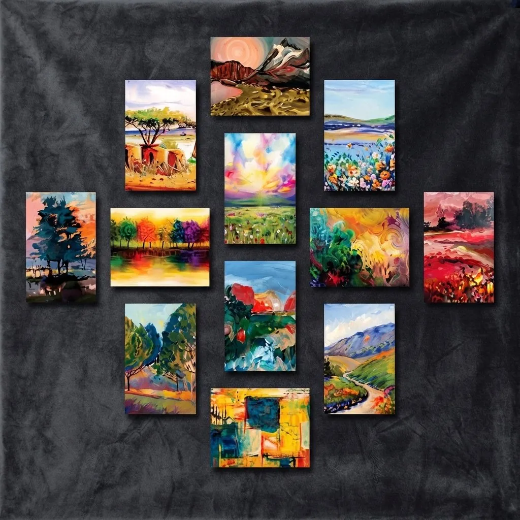 Set Of 12 Premium Wall Art Photo Tiles - Home Decor Accessory Designed For Interior Styling - Size: 8x11