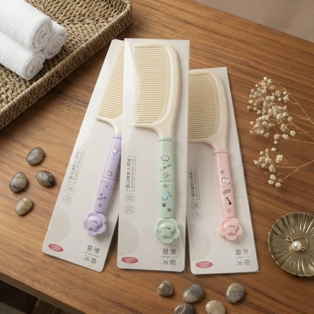 Cute Flower Design Hair Comb - Grooming Accessory Designed For Hair Styling And Daily Maintenance Routine (Random Color & Design)