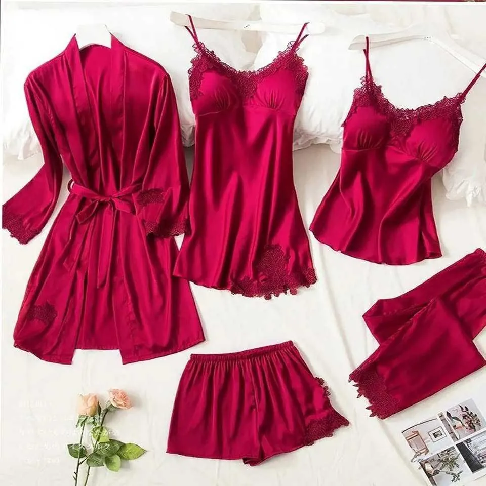 Silk Jersey 5 Piece Nighty Dress