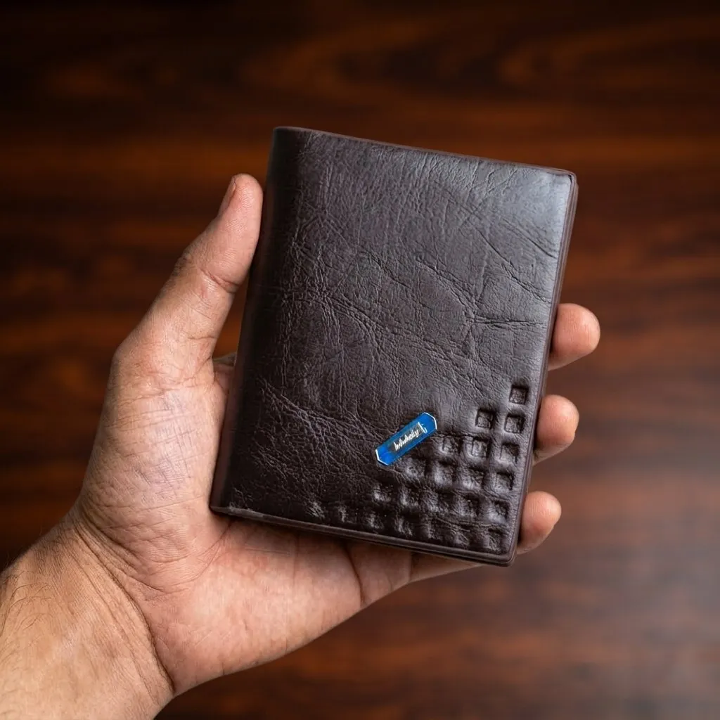 Premium Book Shape Wallet for Men – 6 Card Slots, Full Cash Pocket & Secure Button Closure