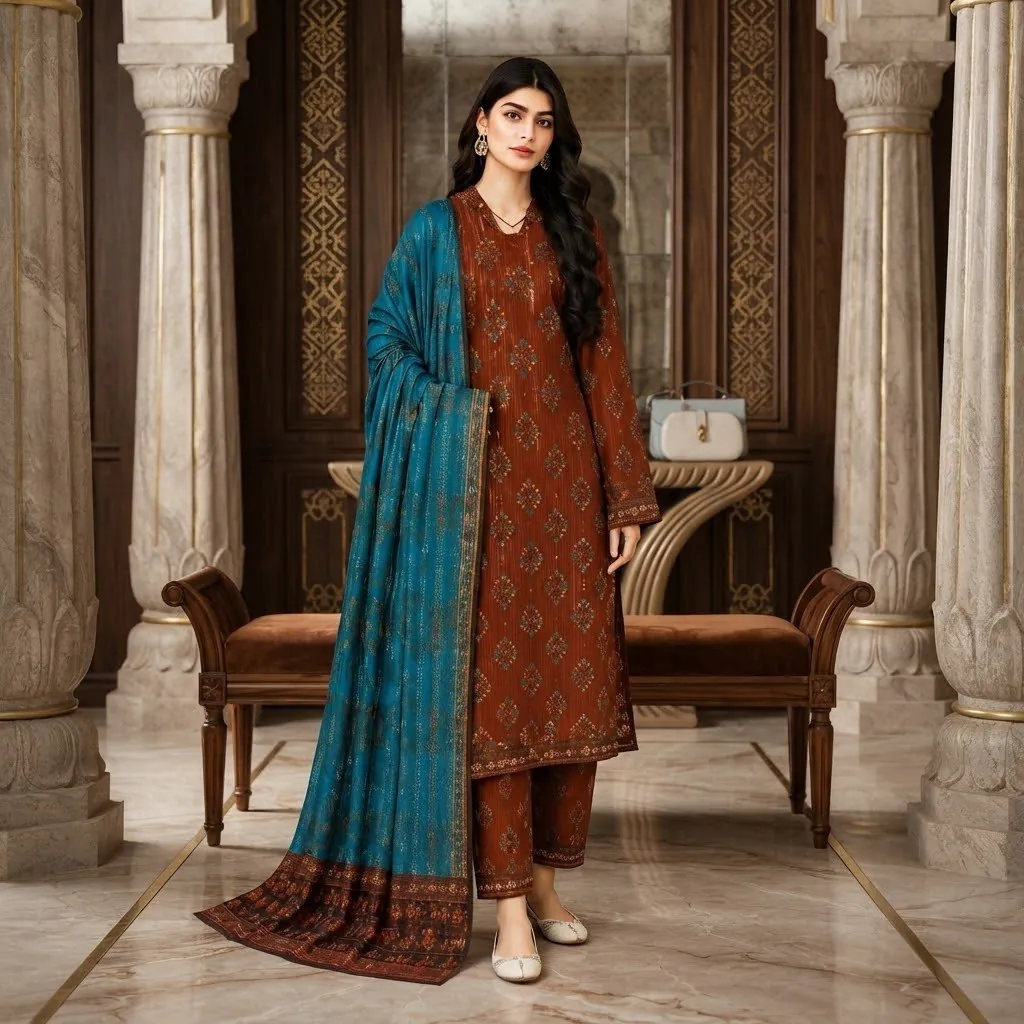 Salim Design 01 – 3 Piece Air Jet Premium Printed Lawn Suit