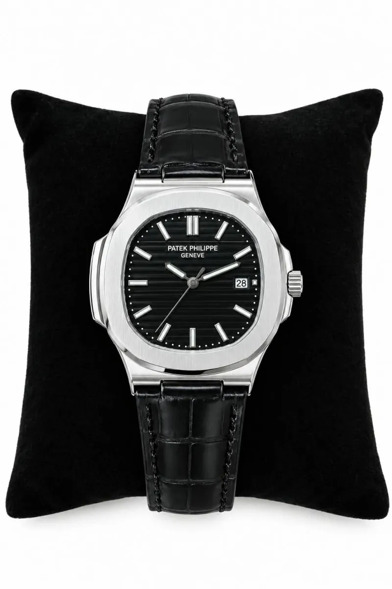 Patek Philippe Inspired Leather Strap Watch - Timepiece Accessory Designed For Wrist Timekeeping And Daily Fashion Routine