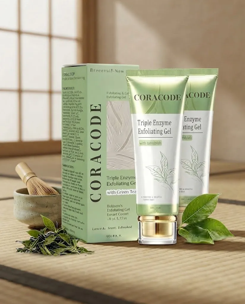 Coracode Triple Enzyme Exfoliating Gel – Gentle Face & Skin Exfoliator - 100g