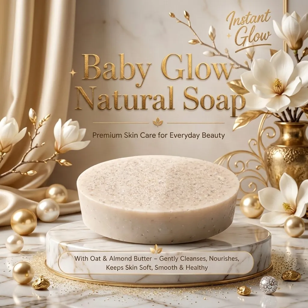 Baby Glow Natural Soap - Skincare Accessory Designed For Gentle Cleansing And Daily Bath Routine - 100g