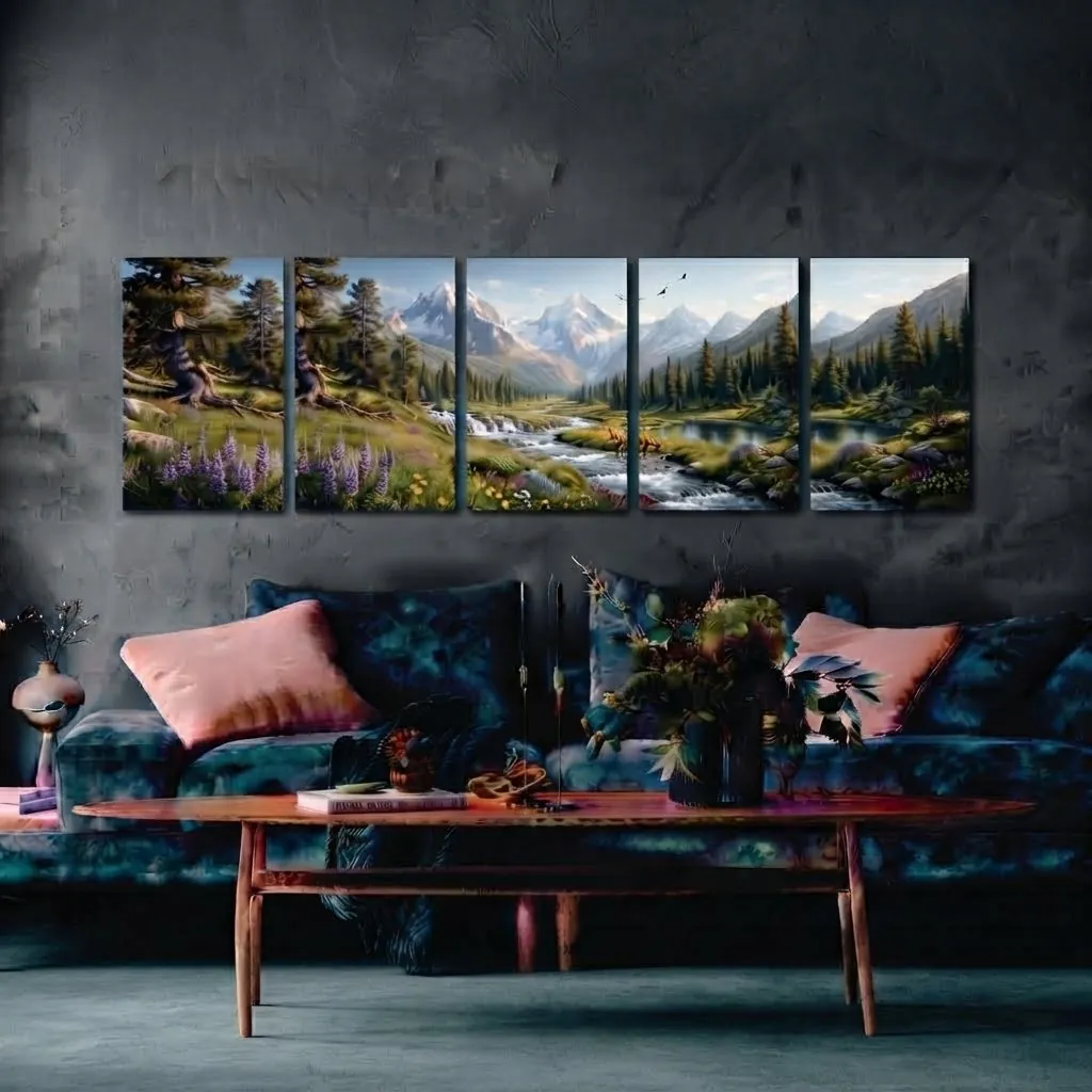 Set of 5 Premium Peaceful Wall Art Photo Tiles – Home Decor Accessory Designed For Interior Styling And Daily Living Space Routine - Size: 8x11