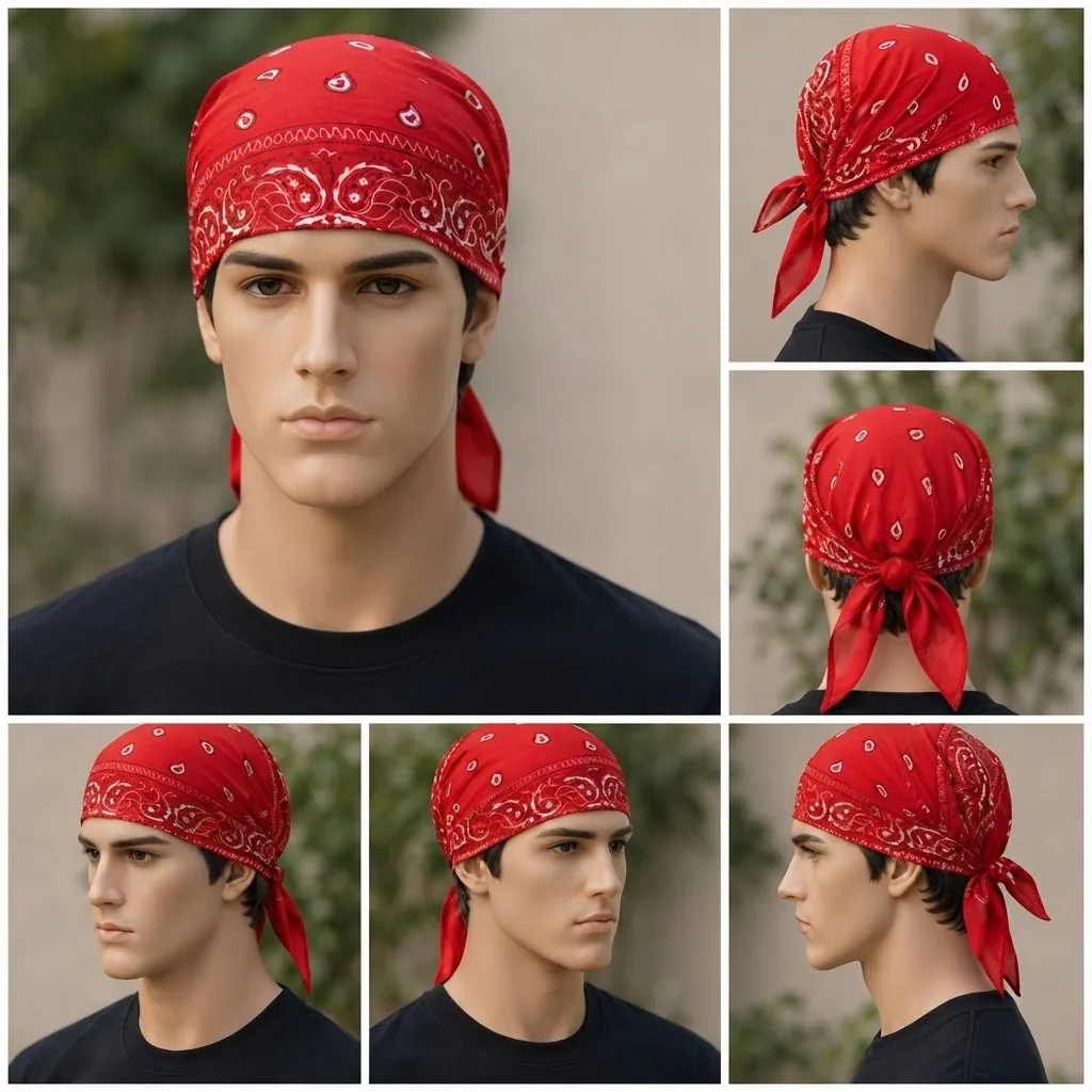Cotton Bandana Featuring A Classic White Paisley And Floral Pattern - Apparel Accessory For Fashion Styling And Daily Wardrobe Routine