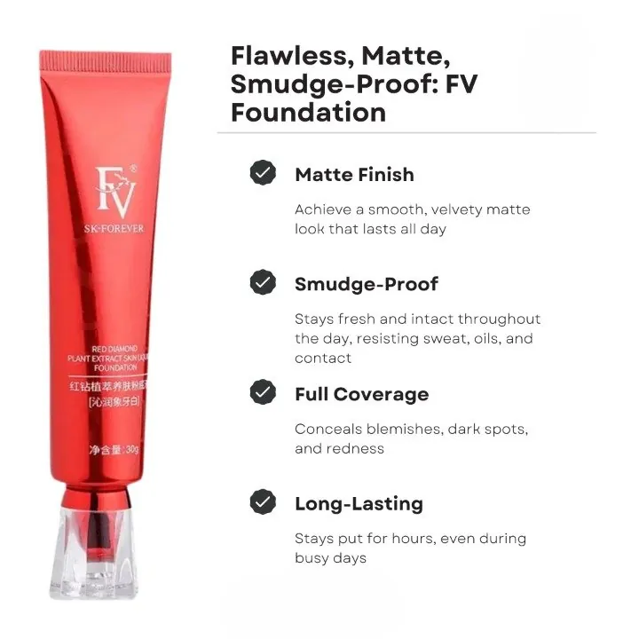 FV Waterproof Liquid Foundation - Personal Care Accessory Designed For Skin Care And Daily Routine - 30g
