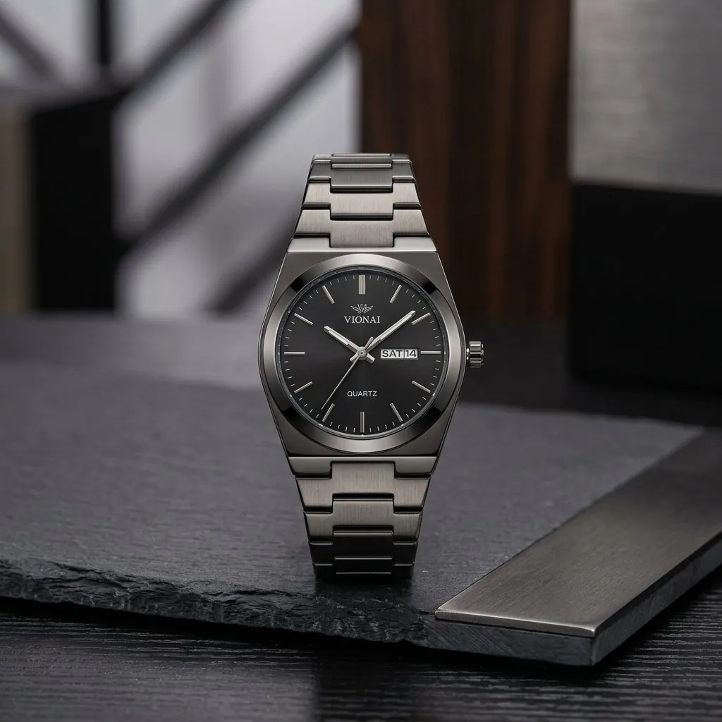 Wokai Stainless Steel Waterproof Men’s Watch – Stylish Durable Wristwatch for Everyday Wear