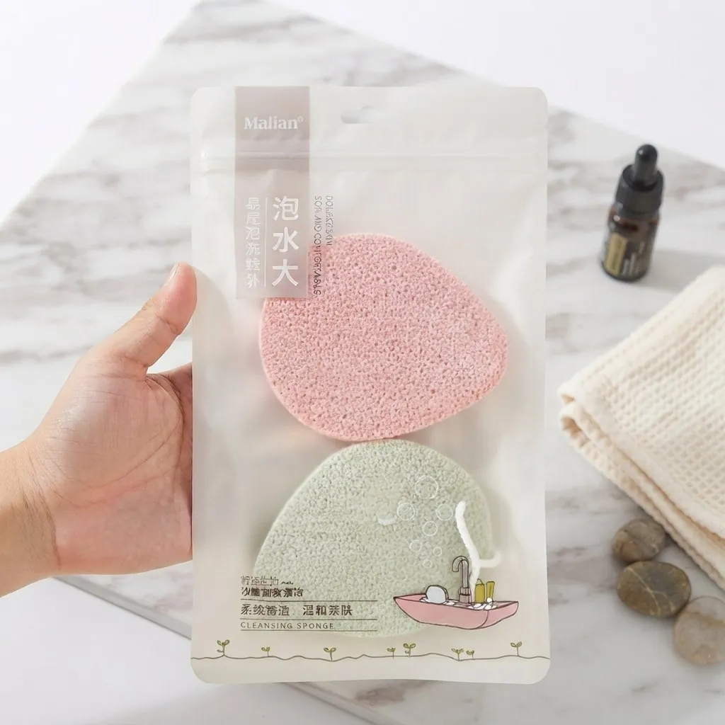 2 Pc - Malian Cleansing Sponge Set - Fashion Accessory Designed For Styling And Daily Wear Routine (Random Color)