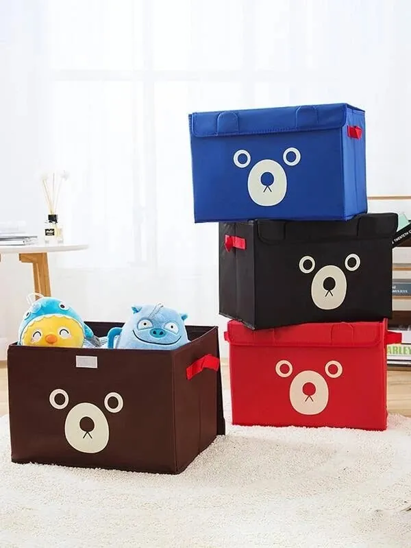 1 Pc Panda Design Folding Storage Bins Quilt Basket Kid Toys Organizer Storage Boxes Cabinet Wardrobe Storage Bag (random Color)