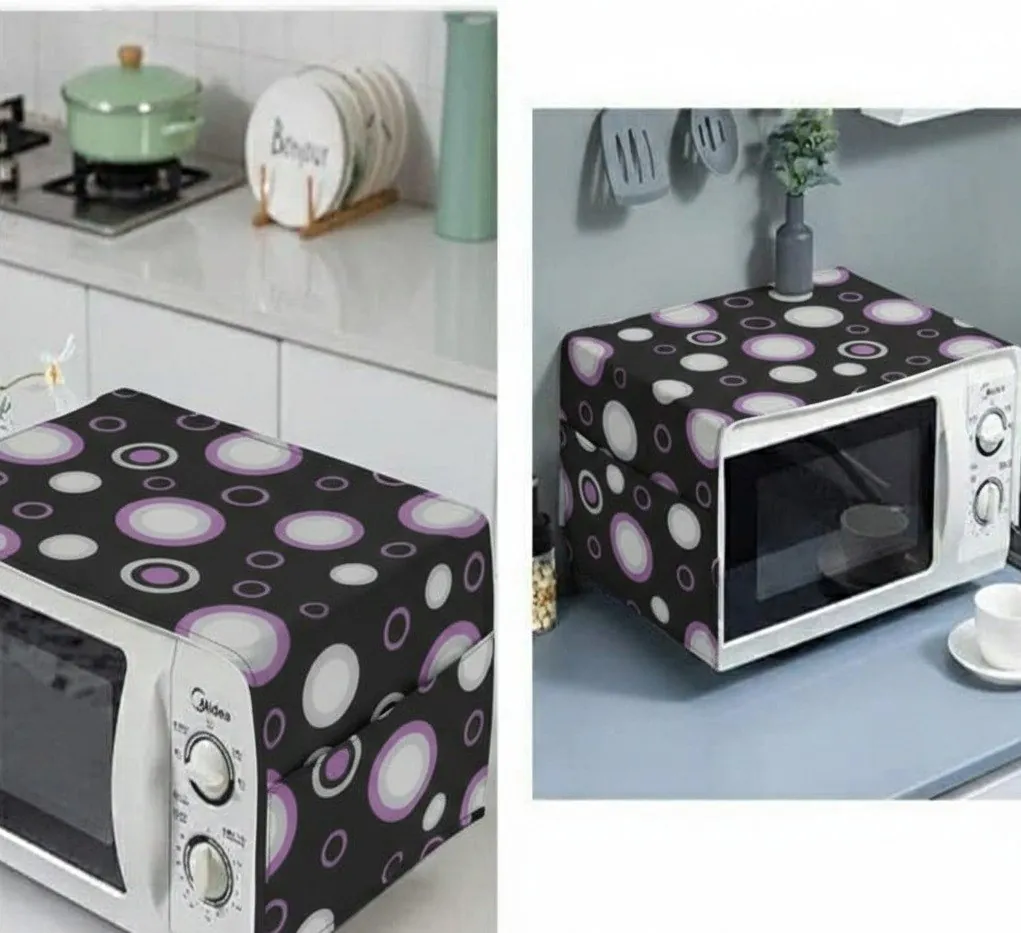 Oven Cover Kitchen Microwave Cover Waterproof Oil Dust Double Pockets Microwave Oven Cover (Random Design)