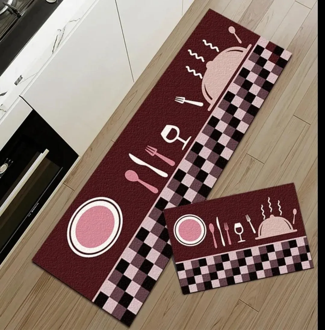 Antislip mats pack of 2pcs (Random Design)size:40*120&40*60cm