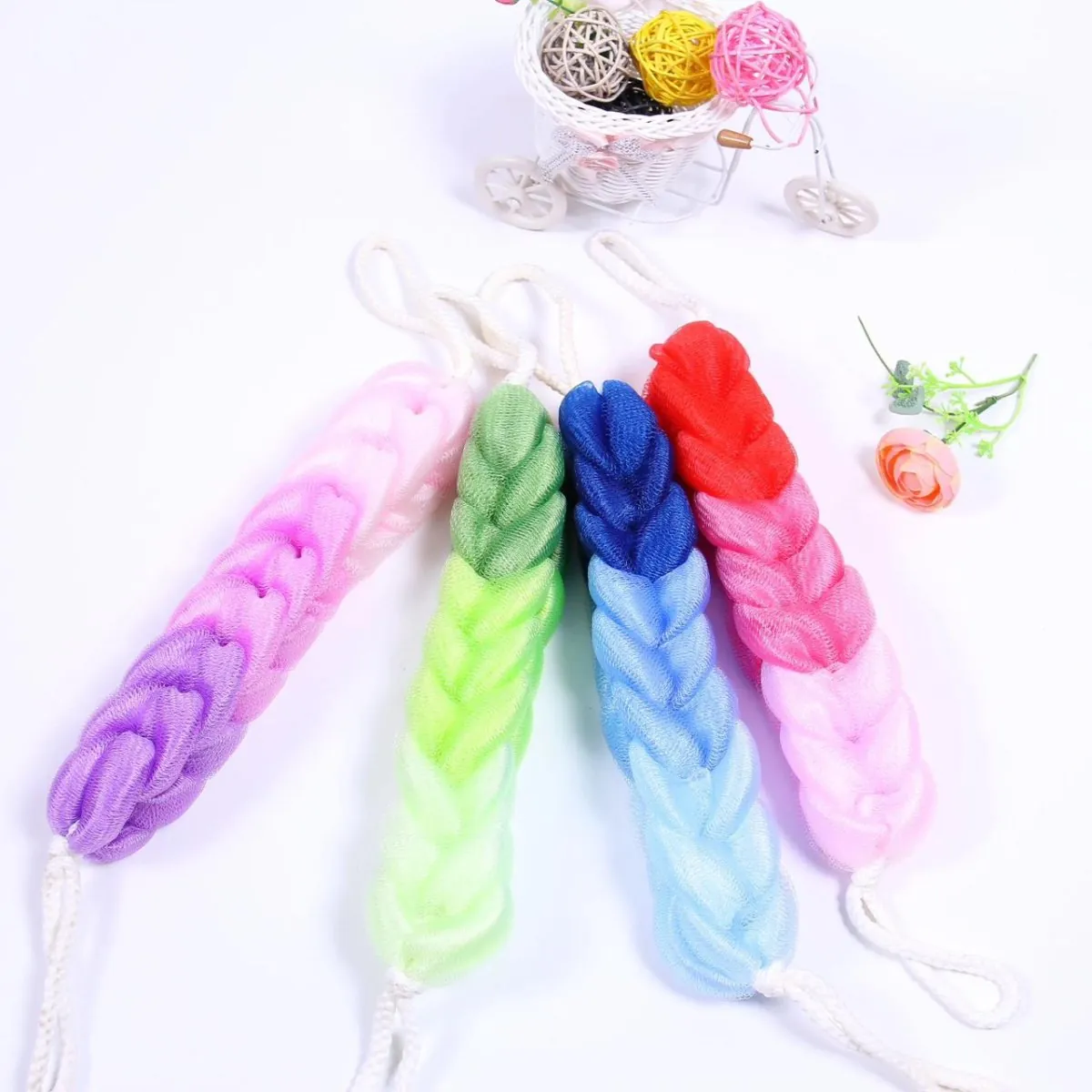 Rub Back Belt Bathroom Tools New Cleaning The Back Twist Bath Sponge Bath Towel Rub Brush Pull Back Strip (2 pcs set)