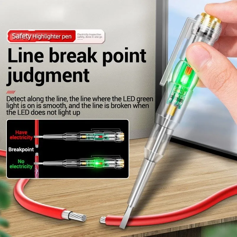 LED Test Pen Intelligent Induction Power Voltage Detector Pen Voltmeter 24-250V Circuit Tester Tool