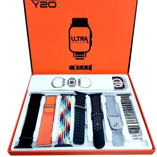 Y20 Ultra Sports Version Smart Watch | Smart Watch For Boys | Smart Watch For Men – Digital Watch | 7 + 1 Strap Smart Watch – Random Color