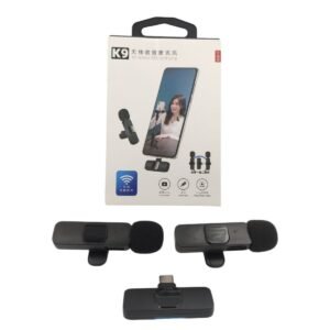 WIRELESS MIC K9 Dual Microphone Mic Plug & Play USB Type C Plug Wireless Lavalier Microphone